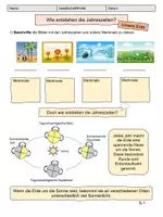 Vorschau - Arbeitsblätter - Wie entstehen die Jahreszeiten? - Seite 1