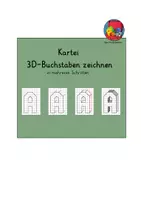 Vorschau - Mal- und Bastelvorlagen - Materialpaket: 3D-Buchstaben - und Zahlen zeichnen in mehreren Schritten - Seite 1
