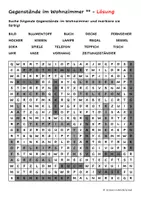 Vorschau - Arbeitsblätter - Suchsel Gegenstände im Wohnzimmer (2-fach differenziert) - Seite 3