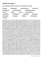 Vorschau - Arbeitsblätter - Suchsel Länder Europas (2-fach differenziert) - Deckblatt