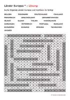 Vorschau - Arbeitsblätter - Suchsel Länder Europas (2-fach differenziert) - Seite 1