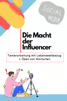 Vorschau - Arbeitsblätter - Texterarbeitung "Die Macht der Influencer" - Deckblatt