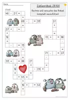 Vorschau - Arbeitsblätter - Rechenrätsel Valentinstag, Freundschaft, ZR100 - Seite 3