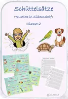 Vorschau - Arbeitsblätter - Schüttelsätze Haustiere in Silbenschrift/Druckschrift - Deckblatt