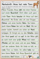 Vorschau - Arbeitsblätter - Nachschrift "Anisa hat viele Tiere" mit Knickdiktat und Lückentext - Tiere auf dem Bauernhof - DaZ / DaF / Deutsch - Seite 1