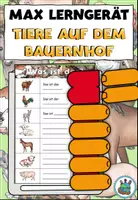 Vorschau - Aufgabenkarten - "Was ist das?" Tiere auf dem Bauernhof- Aufgabenkarte für das Max Lerngerät - DaZ / DaF / Deutsch - Deckblatt