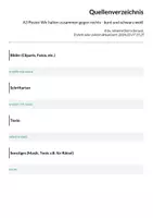 Vorschau - Mal- und Bastelvorlagen - A3 Poster Wir halten zusammen gegen rechts - bunt und schwarz weiß - Seite 3