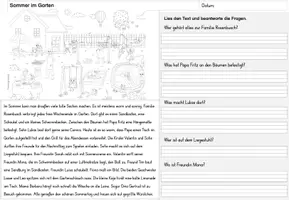 Vorschau - Arbeitsblätter - Leseverstehen | Lesen und verstehen | Leseverständnis | Sommer | Deutsch - Seite 2