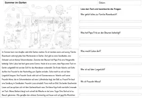Vorschau - Arbeitsblätter - Leseverstehen | Lesen und verstehen | Leseverständnis | Sommer | Deutsch - Seite 3