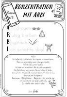 Vorschau - Unterrichtsreihen - Konzentration mit Arbi, inkl. Lösungen - Deckblatt