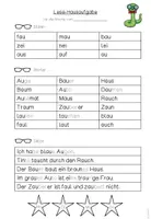 Vorschau - Arbeitsblätter - Lese-Hausaufgabe Au/au (passend zu TINTO) - Seite 1