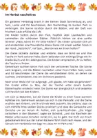 Vorschau - Arbeitsblätter - Herbstgeschichte mit/ohne Silbenschrift, Thema "blind sein" - Seite 2