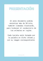 Vista previa - Unidades / Secuencias / Situaciones de Aprendizaje - Flashcards de los animales en inglés - página 1