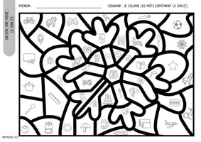 Aperçu - Feuilles d'exercices - Coloriages : Un son, une image - Page 1