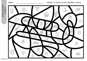 Aperçu - Feuilles d'exercices - Coloriages : Un son, une image - Page 2