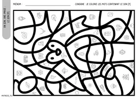 Aperçu - Feuilles d'exercices - Coloriages : Un son, une image - Page 3