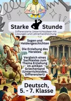 Vorschau - Arbeitsblätter - Sagen | Die Erziehung des Herakles - Deckblatt