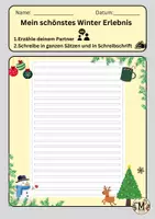 Vorschau - Arbeitsblätter - Mein schönstes Winter Erlebnis - freies Schreiben - Deckblatt