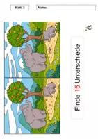 Vorschau - Arbeitsblätter - Finde die (5-15) Unterschiede, Fehlerbilder, 33 PDF-Arbeitsblätter / Wimmelbilder - Seite 3