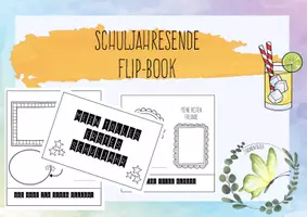 Vorschau - Mal- und Bastelvorlagen - Flipbook Schuljahresende - Deckblatt