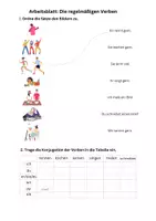 Vorschau - Arbeitsblätter - Arbeitsblatt DaZ A1 regelmäßige Verben - Deckblatt