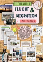 Vorschau - Unterrichtsreihen - Flucht und Migration Unterrichtsmaterial Klasse 7–10 – Themenheft UNterrichtseinheit mit Arbeitsblättern, Texten, Aufgaben & Lösungen - Deckblatt