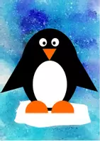 Vorschau - Mal- und Bastelvorlagen - Pinguinbild mit Schablonen, Bilder-Anleitung und einem Beispiel - Seite 3