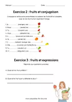 Aperçu - Feuilles d'exercices - Exercice de vocabulaire sur les fruits A1 / FLE - Page 2