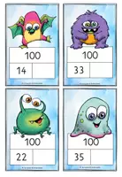Vorschau - Stationenlernen - Ergänzen bis 100 - Aufgabenkarten Monster - Seite 2