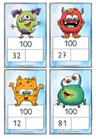 Vorschau - Stationenlernen - Ergänzen bis 100 - Aufgabenkarten Monster - Seite 3