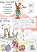 Vorschau - Arbeitsblätter - Ostern Klasse 1, Arbeitsblätter Deutsch und Mathe, Lernheft - Deckblatt