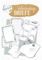 Vorschau - Arbeitsblätter - Valentinstagsbriefe, Briefvorlagen, Bastelvorlagen für Kuverts - Deckblatt