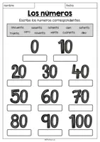 Vorschau - Arbeitsblätter - Los números - Arbeitsblatt 1 (Zehner von 0 - 100) - Seite 2