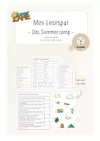 Vorschau - Arbeitsblätter - Mini Lesespur Das Sommercamp - Deckblatt