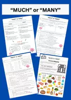 Vorschau - Arbeitsblätter - MUCH vs MANY - Tafelaufschrieb, ABs + Lösungen - Deckblatt