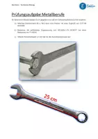 Vorschau - Arbeitsblätter - Prüfungsvorbereitung Metall 026 - Drehmoment (M) Schraube + Maulschlüssel - Deckblatt