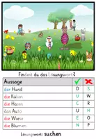 Vorschau - Arbeitsblätter - Materialpaket Leserätsel zu Ostern 2 fach differenziert (erste Setze und Wörter/ Silben lesen) - Seite 3