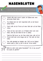 Vorschau - Arbeitsblätter - Erste Hilfe: Nasenbluten - Deckblatt