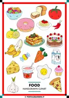 Vorschau - selbst erstellte Cliparts/Grafiken - Food | Hand-drawn Clipart Set | Farbe + S/W - Deckblatt