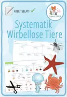 Vorschau - Spiele - Wirbellose Tiere Systematik – Arbeitsblatt - Deckblatt