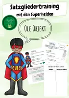Vorschau - Arbeitsblätter - Satzgliedertraining mit den Superhelden - Ole Objekt - Deckblatt