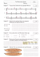 Vorschau - Test - Rationale Zahlen - Test 7. Klasse - Deckblatt
