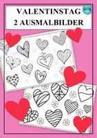 Vorschau - Mal- und Bastelvorlagen - Ausmalbilder Valentinstag Herzen - Deckblatt