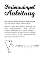 Vorschau - Mal- und Bastelvorlagen - Ferienwimpel: Wimpel zum Gestalten für die Zeit nach den Ferien (22 Seiten, verschiedene Muster) - Seite 1
