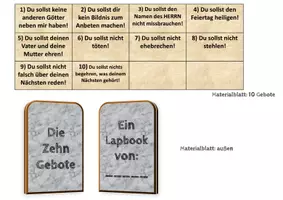 Vorschau - Mal- und Bastelvorlagen - 10 Gebote, Lapbook, Zehn Gebote, Mose, Klasse 3/4 - Seite 3