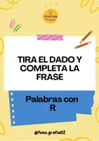 Vista previa - Tarjetas / Manipulativos - Tira el dado y completa la frase correcta- Fonema R fuerte - página 1