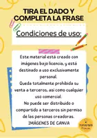 Vista previa - Tarjetas / Manipulativos - Tira el dado y completa la frase correcta- Fonema R fuerte - página 2
