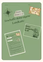 Vorschau - Arbeitsblätter - Erschaffe deine eigene Landkarte - Kunst ab Klasse 7 - Deckblatt