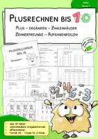 Vorschau - Arbeitsblätter - Plusrechnen bis 10 – Übungsheft | Addition, Zehnerfreunde & Rechenstrategien Klasse 1 - Deckblatt