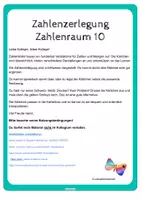 Vorschau - Fördermaterial/Inklusion - Zahlenbild - Zahlenzerlegung Zahlenraum 10 - Seite 1